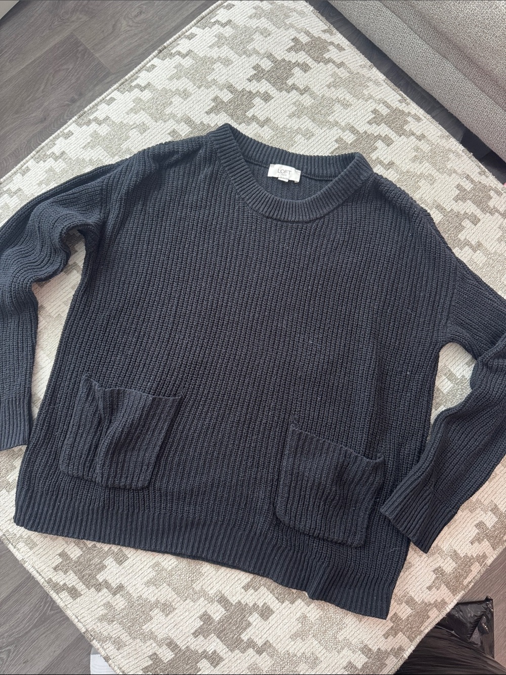 LOFT Women’s Black Knit Crewneck Sweater